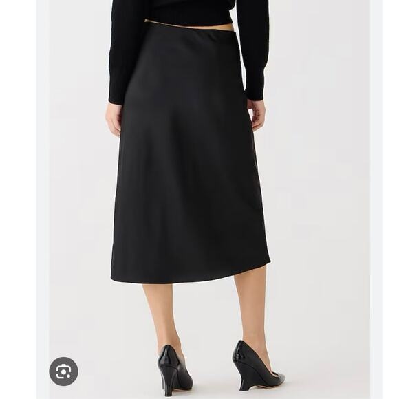 J Crew Plus Size 2X Gwyneth Slip Skirt Black Midi Pull On Style AC467 - Picture 1 of 5